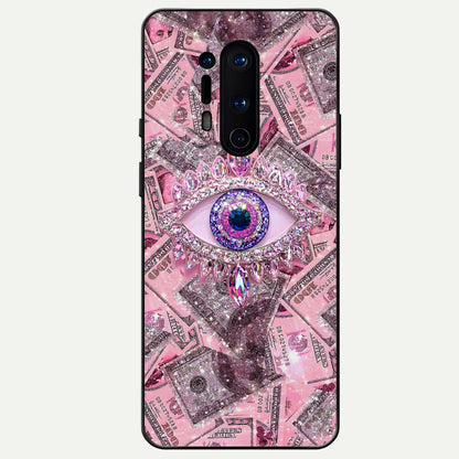  Money Eye Luxe Glass Case For OnePlus 8 Pro back cover – full design glossy printed glass finish
