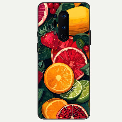  Multiple Fruits Glass Case For OnePlus 8 Pro back cover – full design glossy printed glass finish