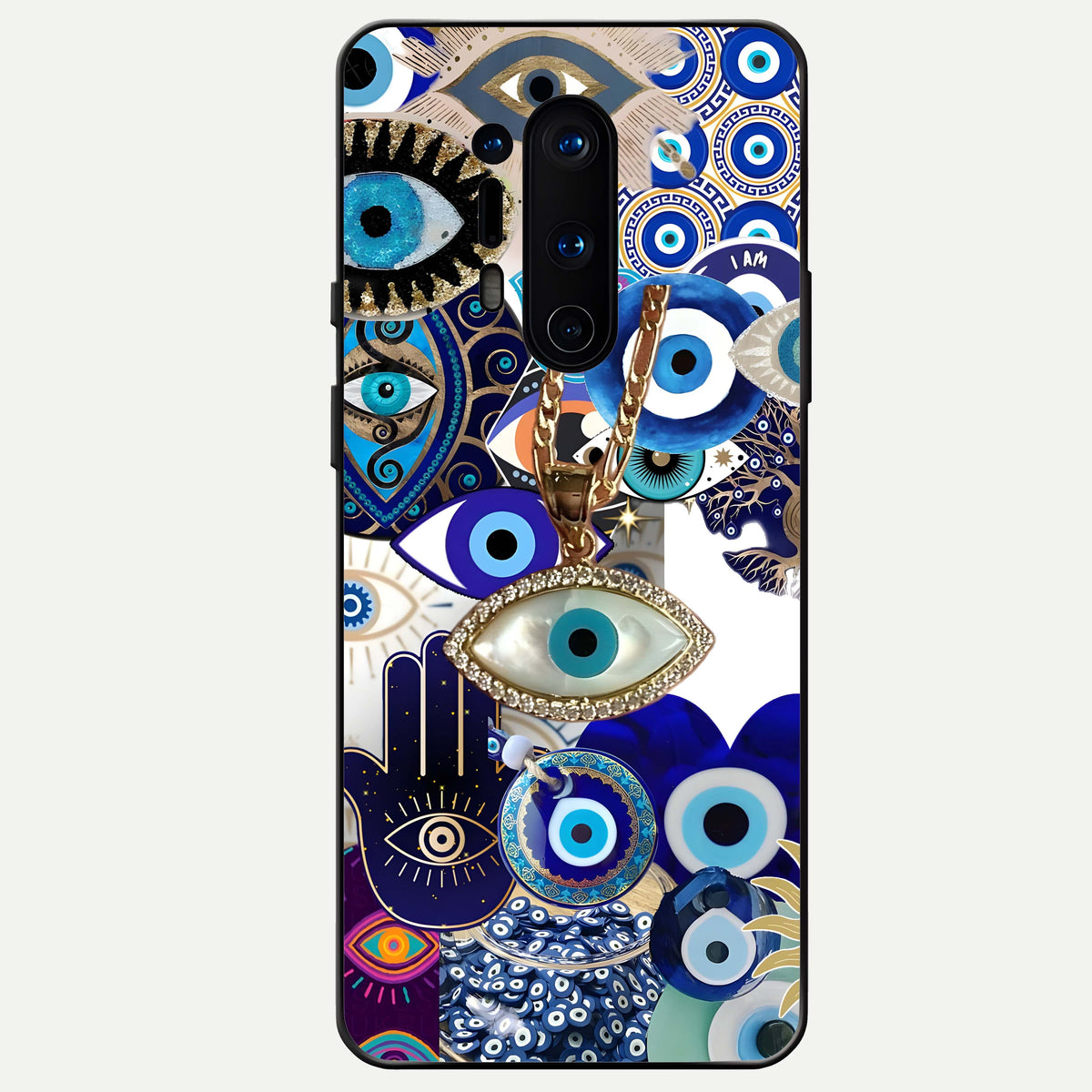  Mystic Charm Eye Glass Case For OnePlus 8 Pro back cover – full design glossy printed glass finish