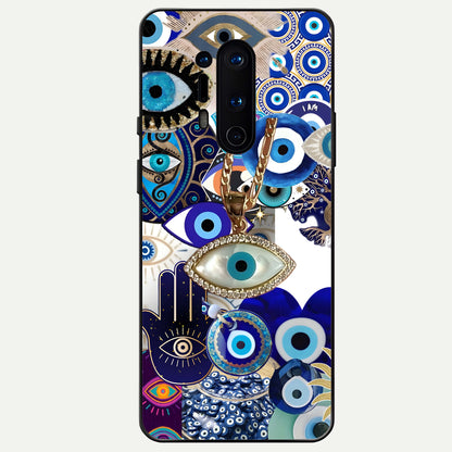  Mystic Charm Eye Glass Case For OnePlus 8 Pro back cover – full design glossy printed glass finish