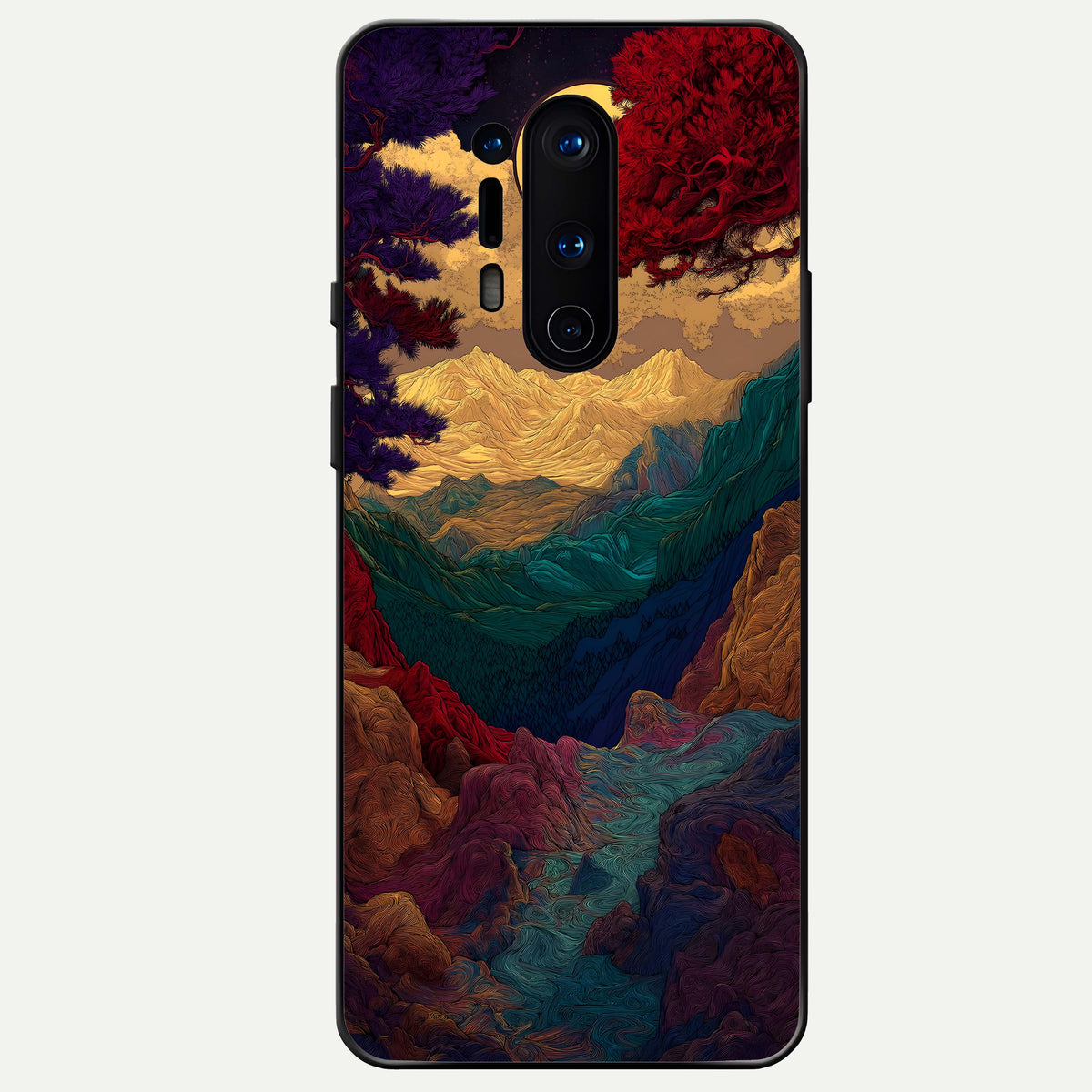  Mystic Valley Light Glass Case For OnePlus 8 Pro back cover – full design glossy printed glass finish