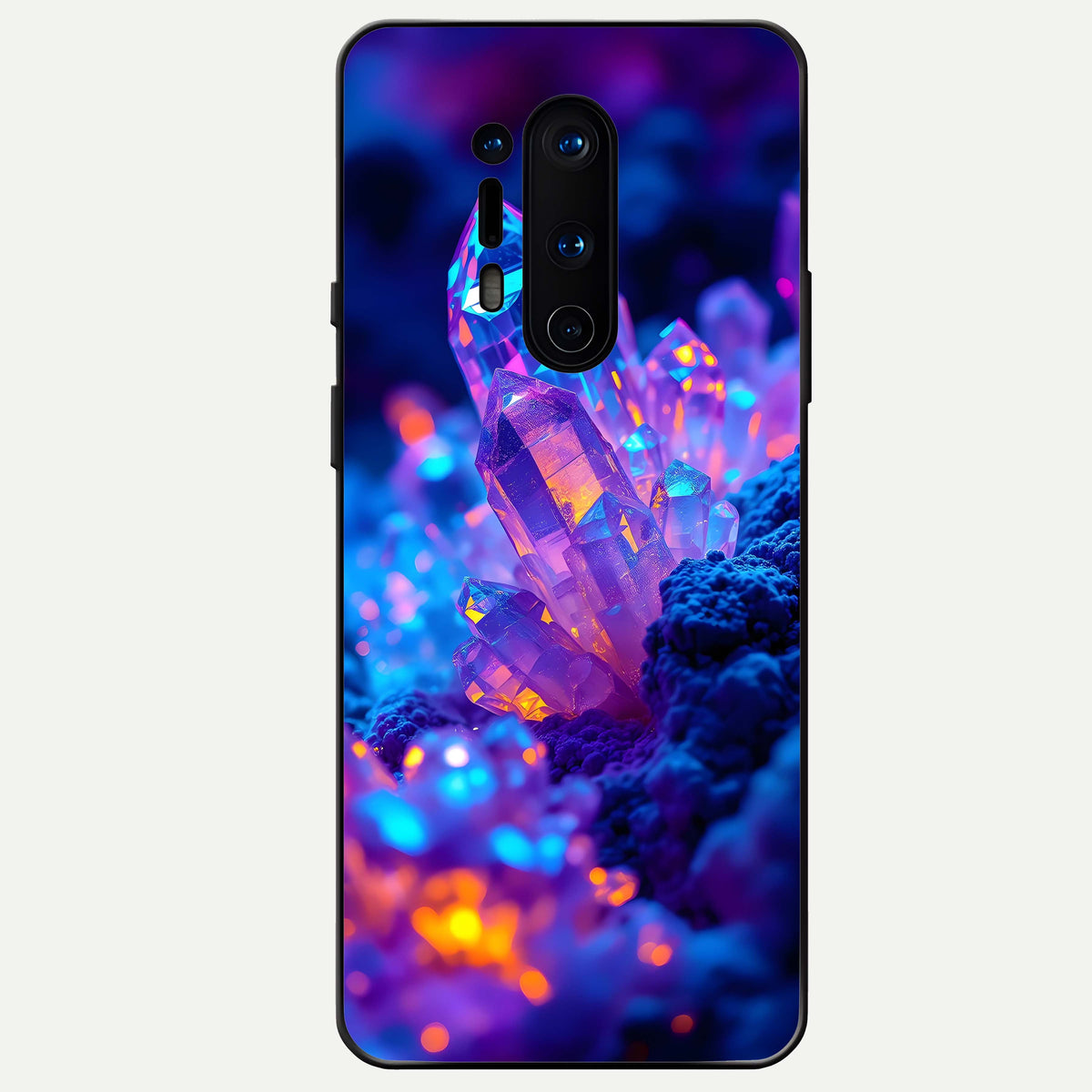  Neon Aura Shards Glass Case For OnePlus 8 Pro back cover – full design glossy printed glass finish