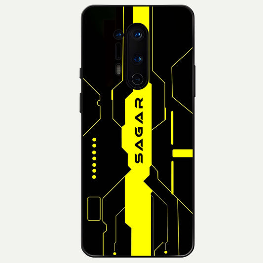  Neon CYBERPUNK Custom Name Glass Case For OnePlus 8 Pro back cover – full design glossy printed glass finish