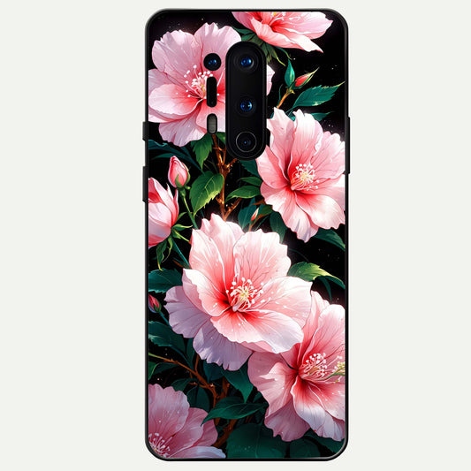  Peach Flower Glass Case For OnePlus 8 Pro back cover – full design glossy printed glass finish