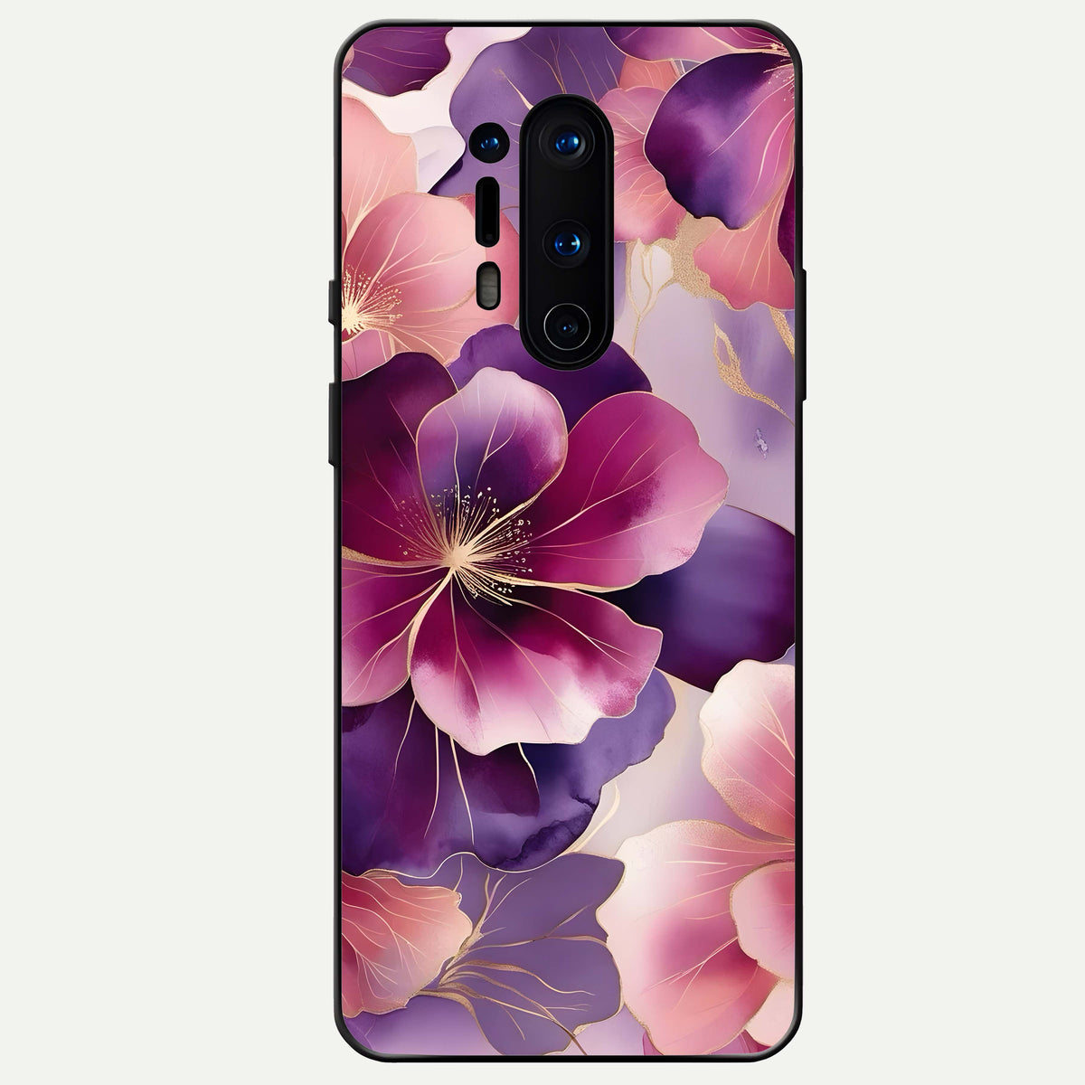  Pink Bouquet Florals Glass Case For OnePlus 8 Pro back cover – full design glossy printed glass finish