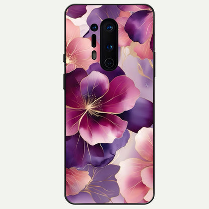  Pink Bouquet Florals Glass Case For OnePlus 8 Pro back cover – full design glossy printed glass finish