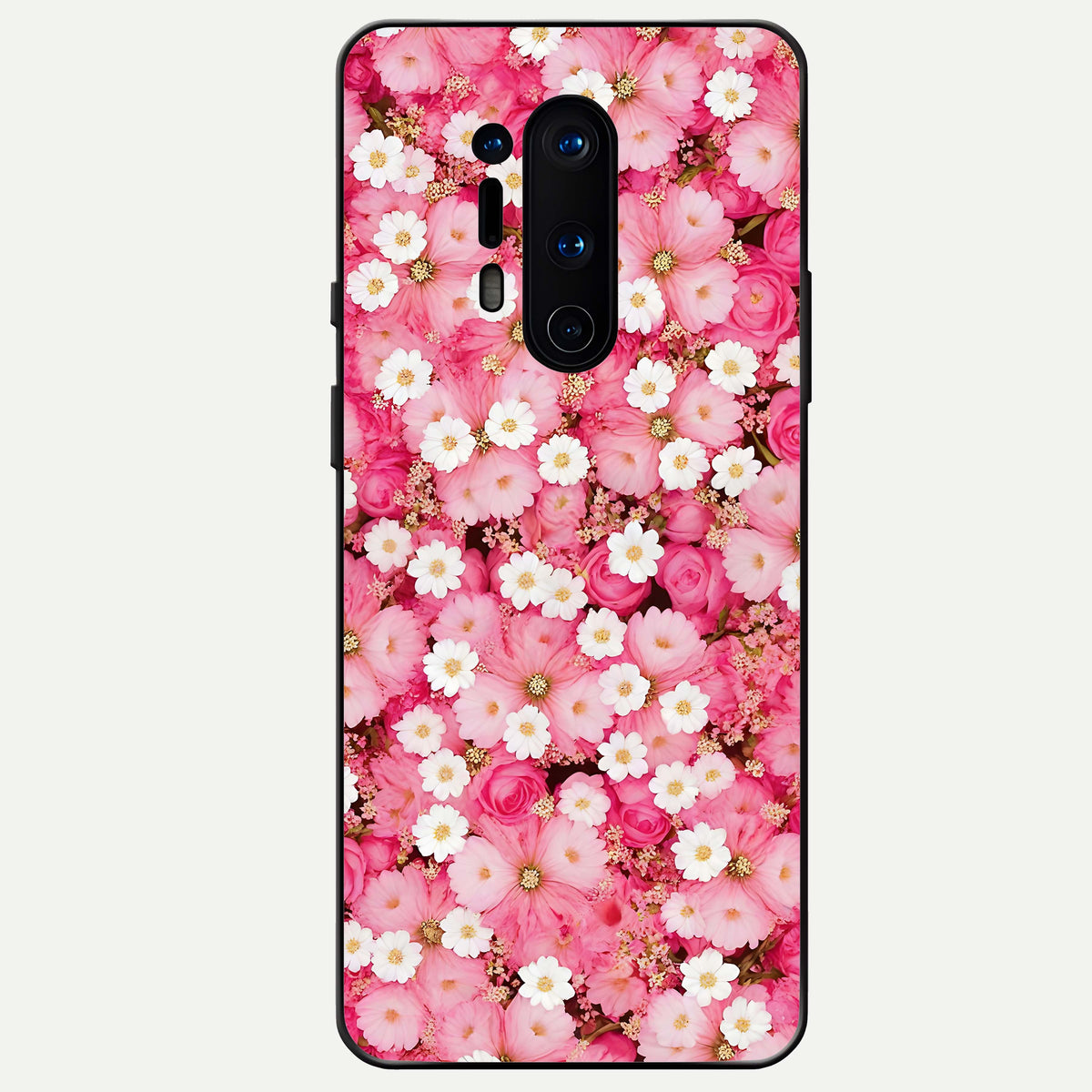  Pink Daisy Bliss Glass Case For OnePlus 8 Pro back cover – full design glossy printed glass finish