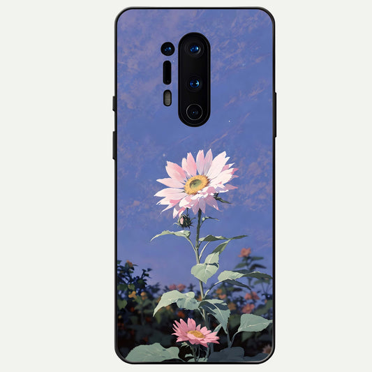  Pink Shells Outline Glass Case For OnePlus 8 Pro back cover – full design glossy printed glass finish