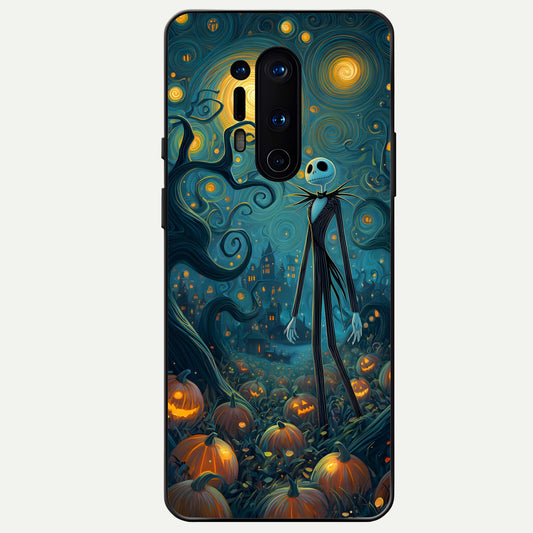  Pumpkin Moon Night Glass Case For OnePlus 8 Pro back cover – full design glossy printed glass finish
