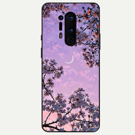  Purple Serenity Moon Glass Case For OnePlus 8 Pro back cover – full design glossy printed glass finish