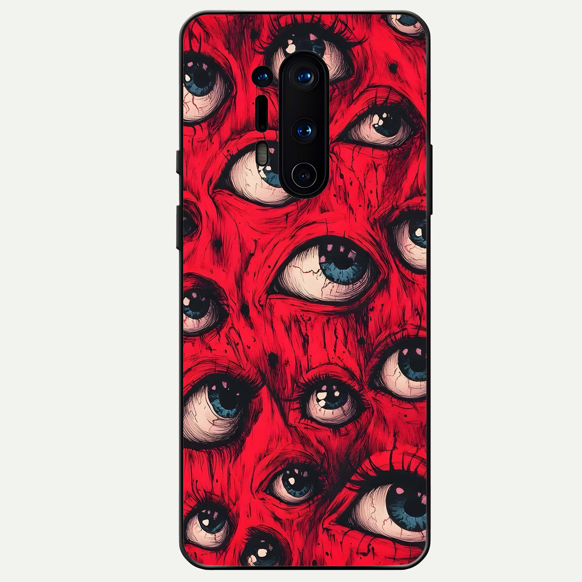  Red Eyes Pattern Glass Case For OnePlus 8 Pro back cover – full design glossy printed glass finish