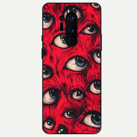 Red Eyes Pattern Glass Case For OnePlus 8 Pro back cover – full design glossy printed glass finish