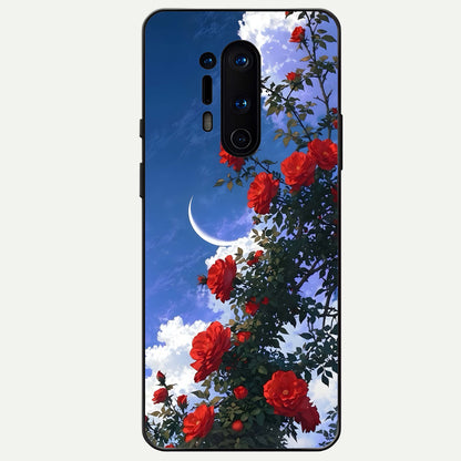  Rose Drift Flowers Glass Case For OnePlus 8 Pro back cover – full design glossy printed glass finish