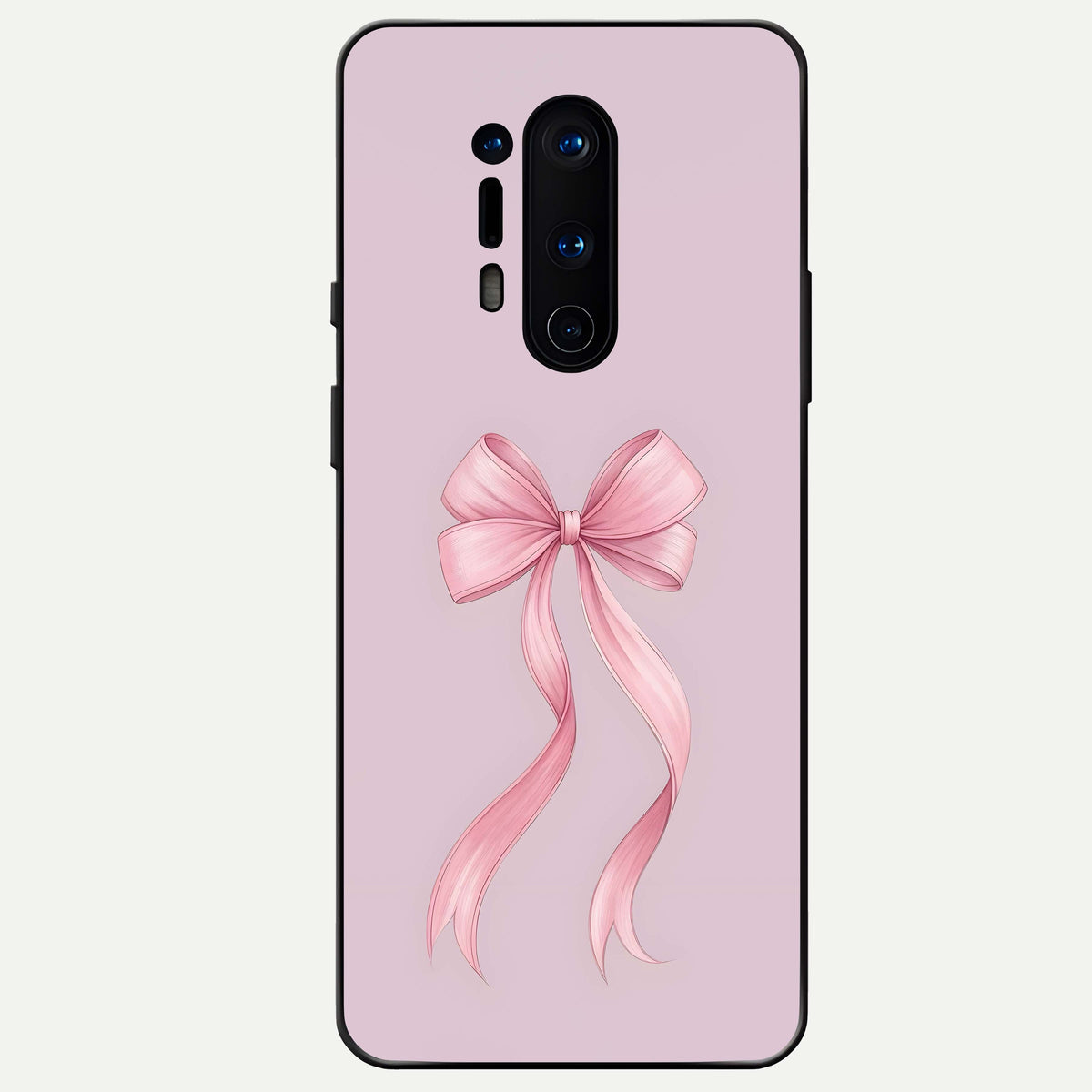  Soft Blush Bow Glass Case For OnePlus 8 Pro back cover – full design glossy printed glass finish