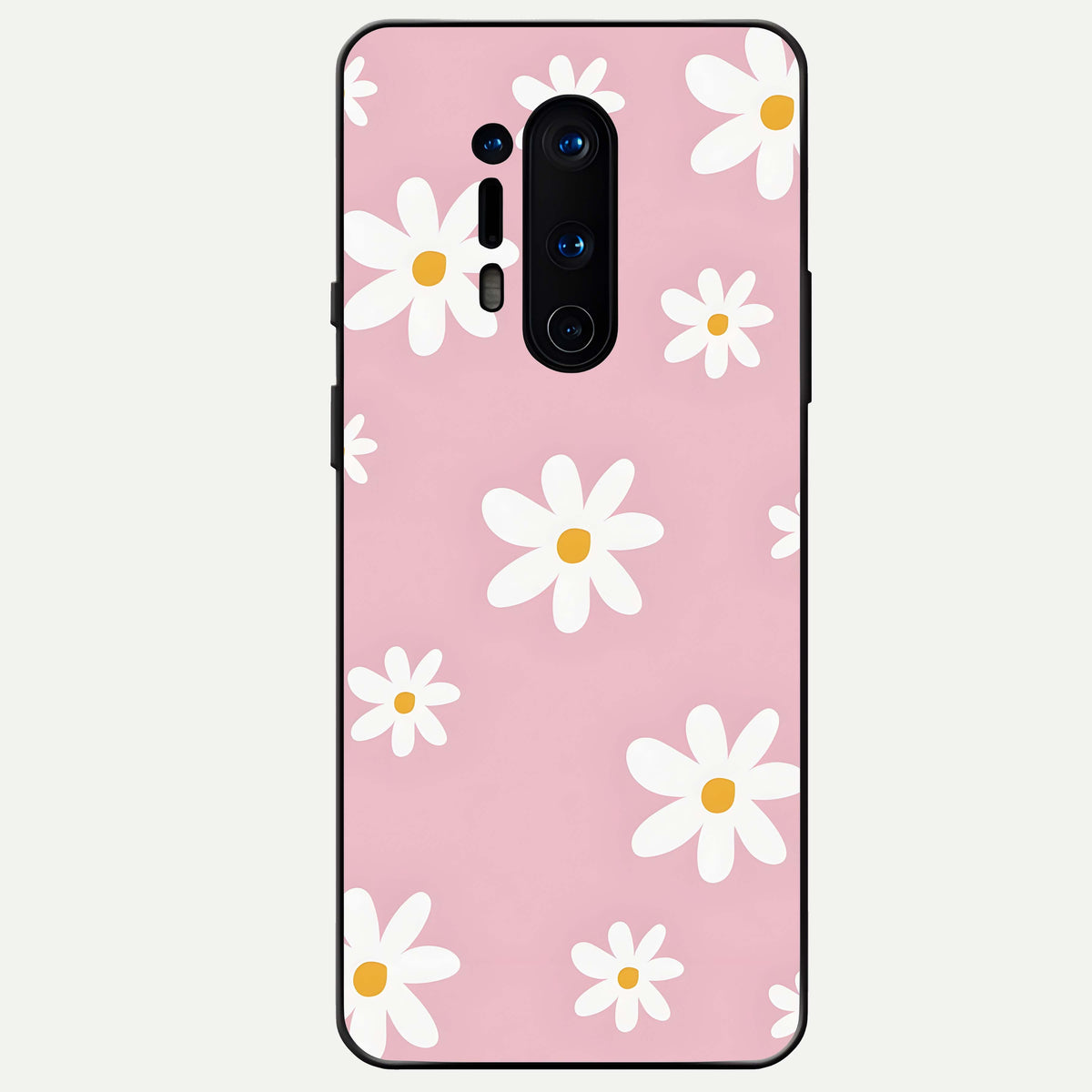  Soft Daisy Bliss Glass Case For OnePlus 8 Pro back cover – full design glossy printed glass finish