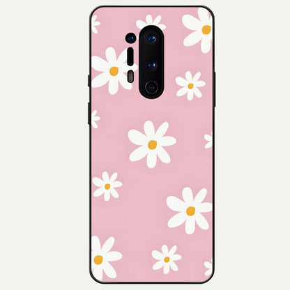  Soft Daisy Bliss Glass Case For OnePlus 8 Pro back cover – full design glossy printed glass finish