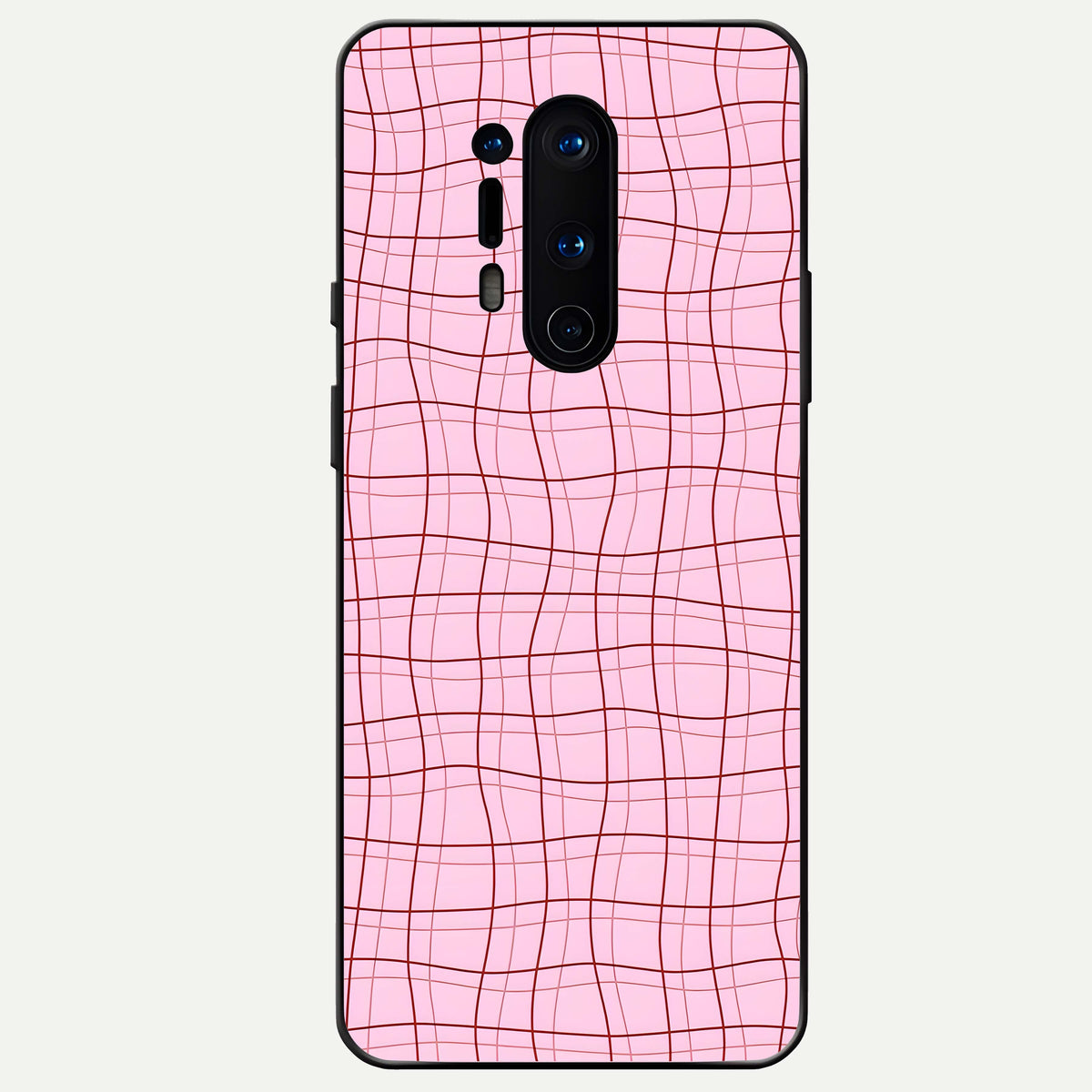  Soft Grid Bliss Glass Case For OnePlus 8 Pro back cover – full design glossy printed glass finish