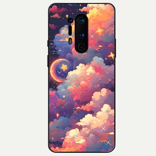  Starlit Dream Clouds Glass Case For OnePlus 8 Pro back cover – full design glossy printed glass finish