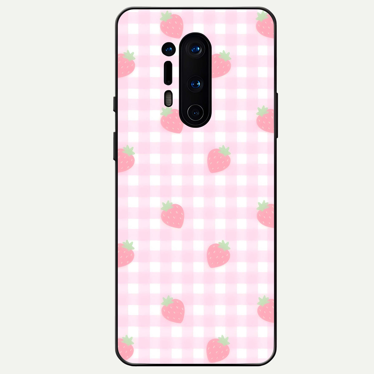  Strawberry Picnic Love Glass Case For OnePlus 8 Pro back cover – full design glossy printed glass finish