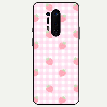  Strawberry Picnic Love Glass Case For OnePlus 8 Pro back cover – full design glossy printed glass finish