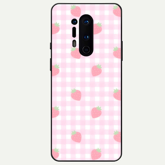  Strawberry Picnic Love Glass Case For OnePlus 8 Pro back cover – full design glossy printed glass finish