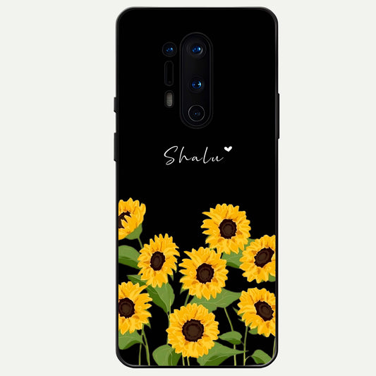  Sunflower Sky Bloom Glass Case For OnePlus 8 Pro back cover – full design glossy printed glass finish