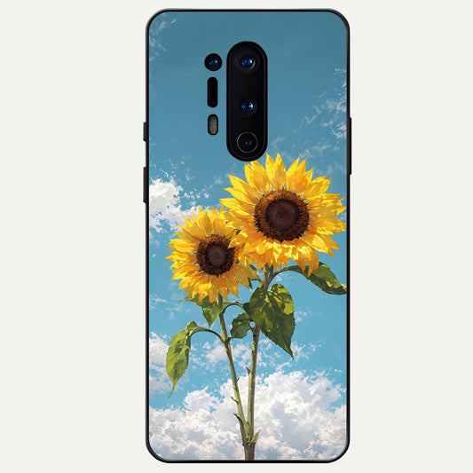  Sunlit Daisy Glow Glass Case For OnePlus 8 Pro back cover – full design glossy printed glass finish