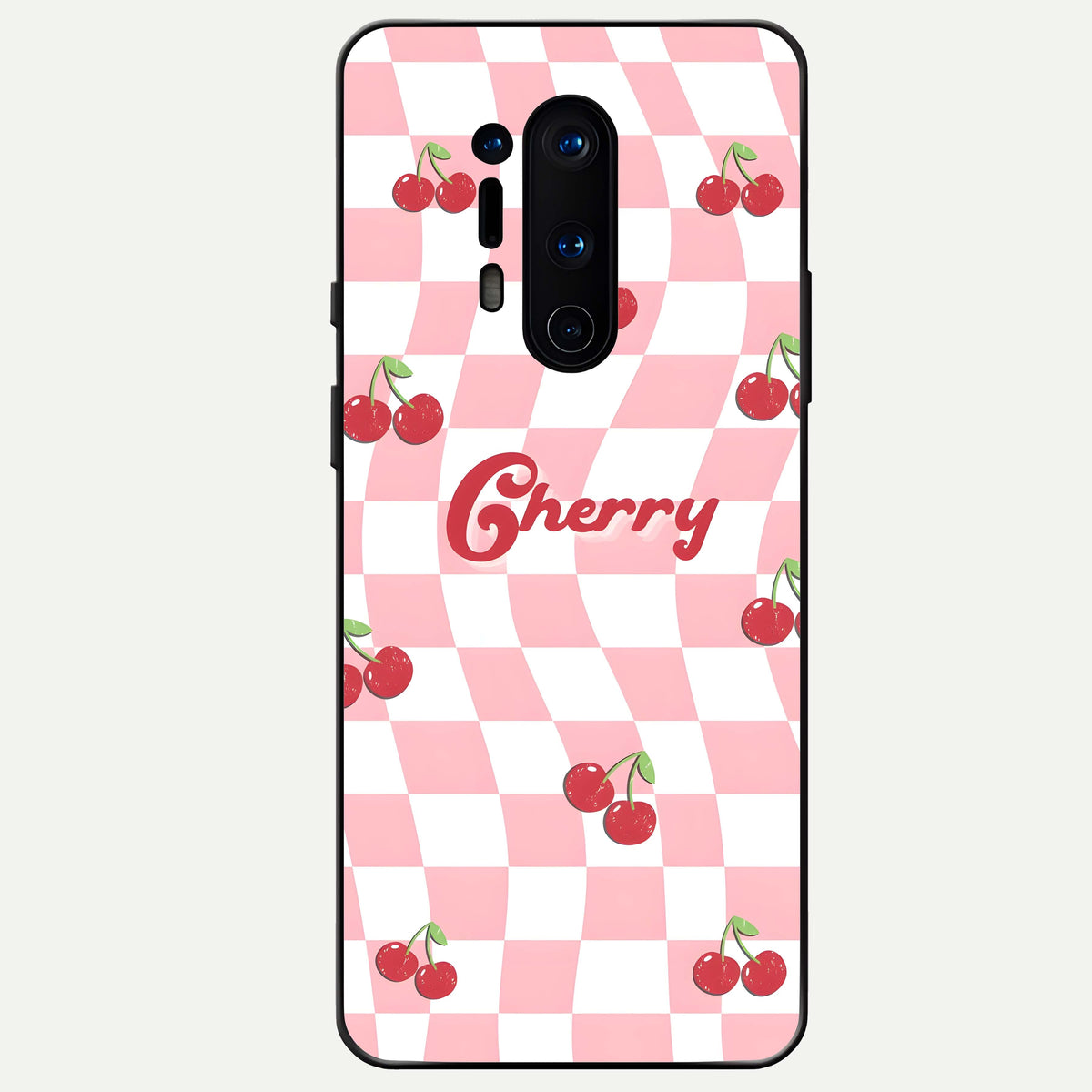  Sweet Cherry Vibes Glass Case For OnePlus 8 Pro back cover – full design glossy printed glass finish