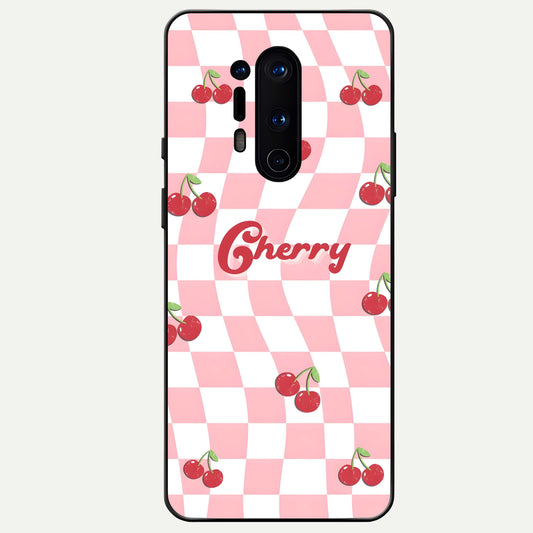  Sweet Cherry Vibes Glass Case For OnePlus 8 Pro back cover – full design glossy printed glass finish
