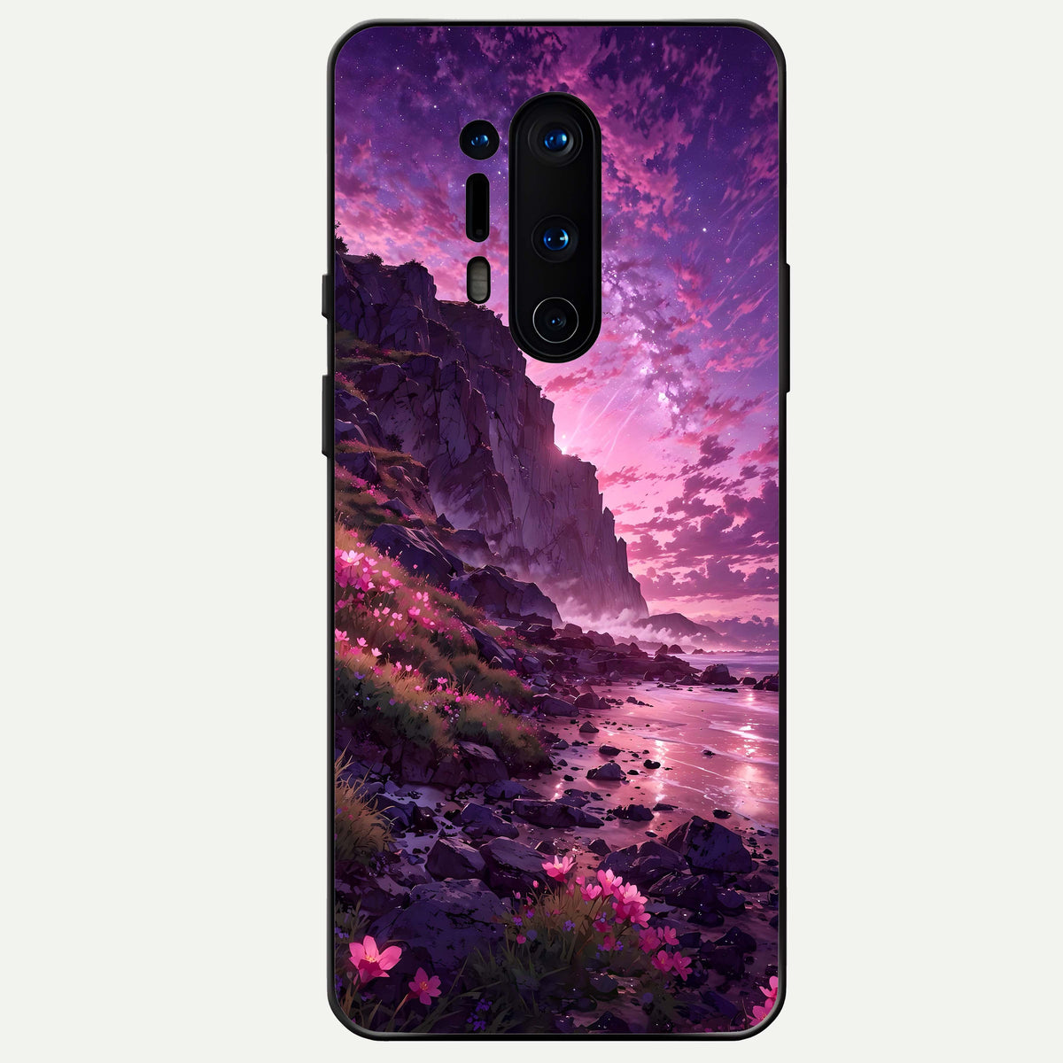  Twilight Blossom Coast Glass Case For OnePlus 8 Pro back cover – full design glossy printed glass finish