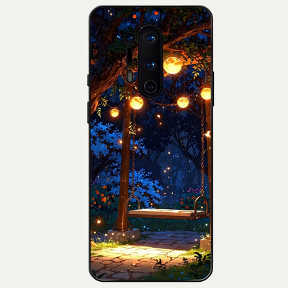  Twilight Garden Swing Glass Case For OnePlus 8 Pro back cover – full design glossy printed glass finish