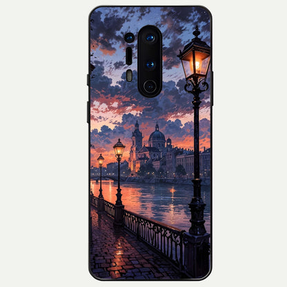  Twilight River Lights Glass Case For OnePlus 8 Pro back cover – full design glossy printed glass finish