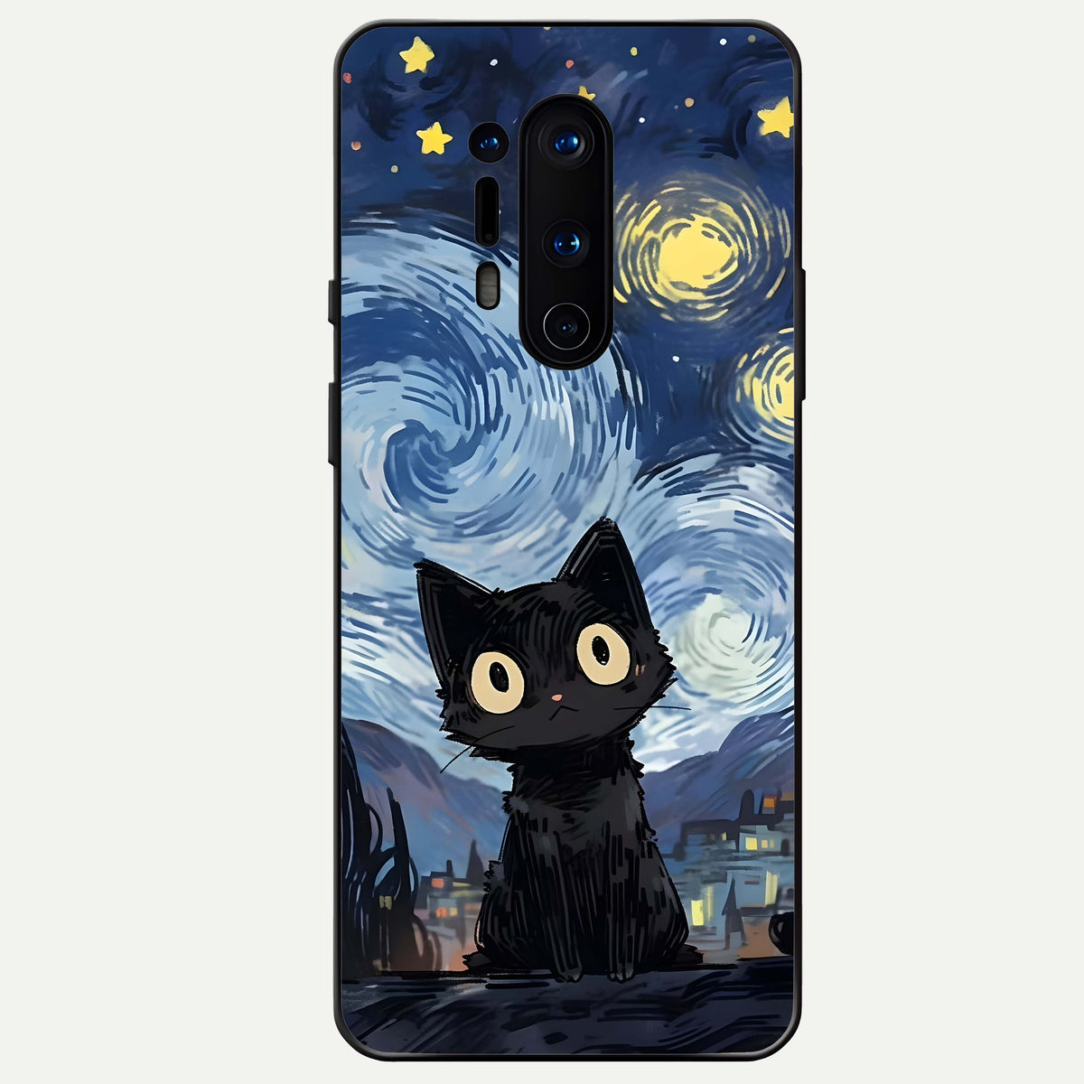  Van Gogh Cat Glass Case For OnePlus 8 Pro back cover – full design glossy printed glass finish