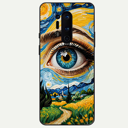  Van Gogh Eye Glass Case For OnePlus 8 Pro back cover – full design glossy printed glass finish