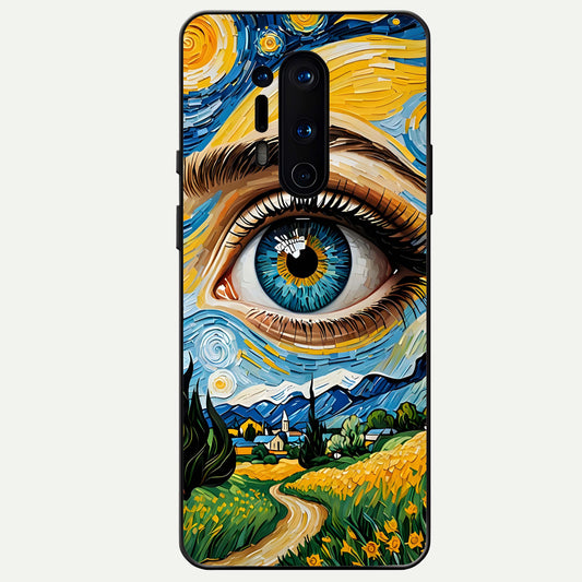  Van Gogh Eye Glass Case For OnePlus 8 Pro back cover – full design glossy printed glass finish