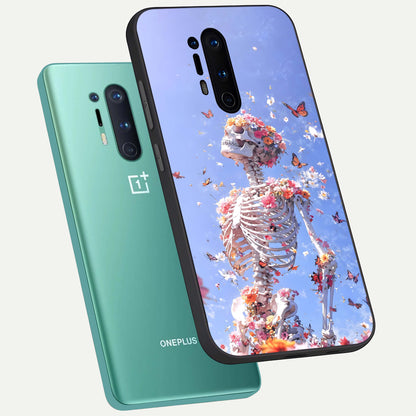  Bloom Beyond Bones phone case For OnePlus 8 Pro showing premium glass back cover with detailed artwork