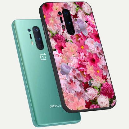  Bloom Crush Fantasy phone case For OnePlus 8 Pro showing premium glass back cover with detailed artwork