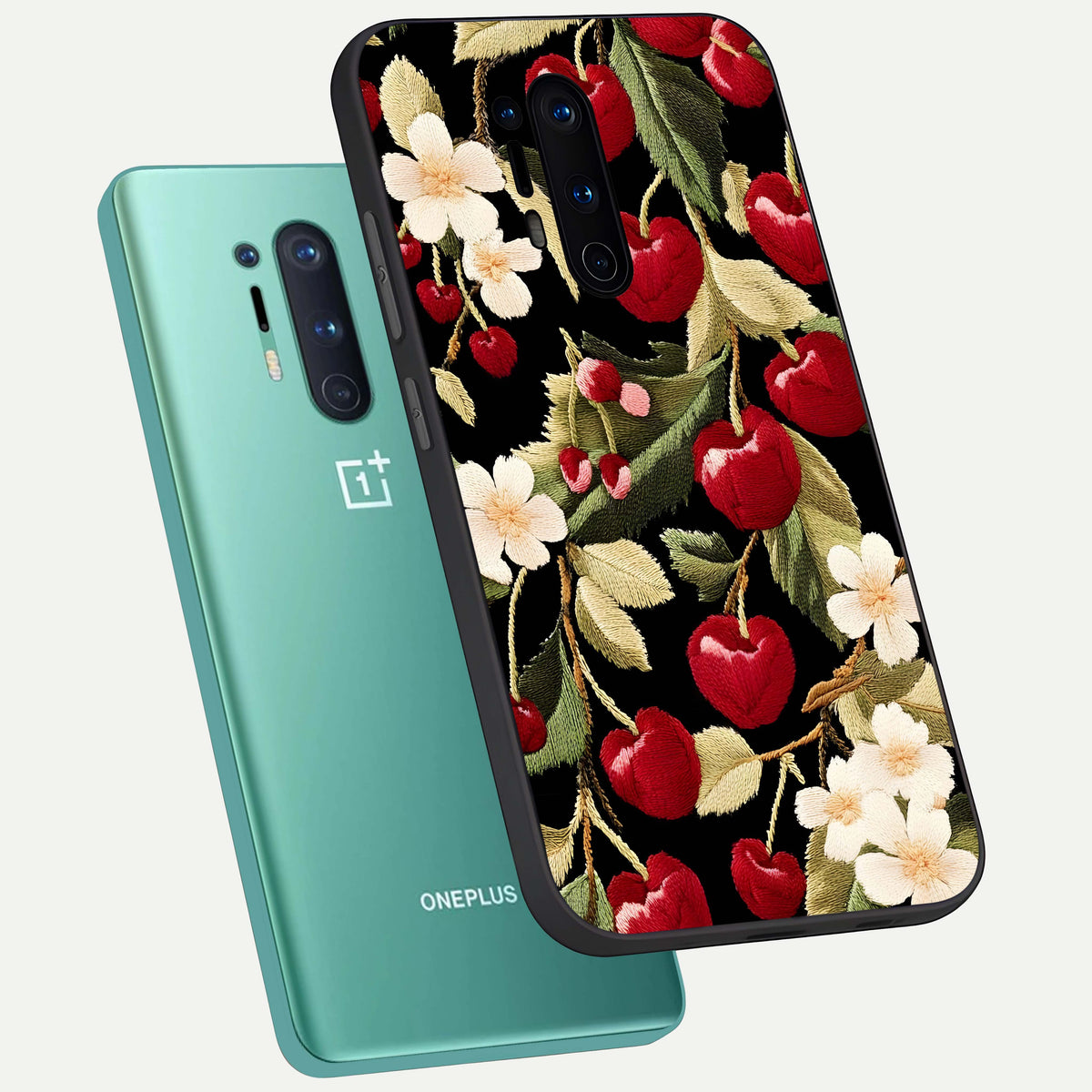  Blooming Spendor Bird phone case For OnePlus 8 Pro showing premium glass back cover with detailed artwork