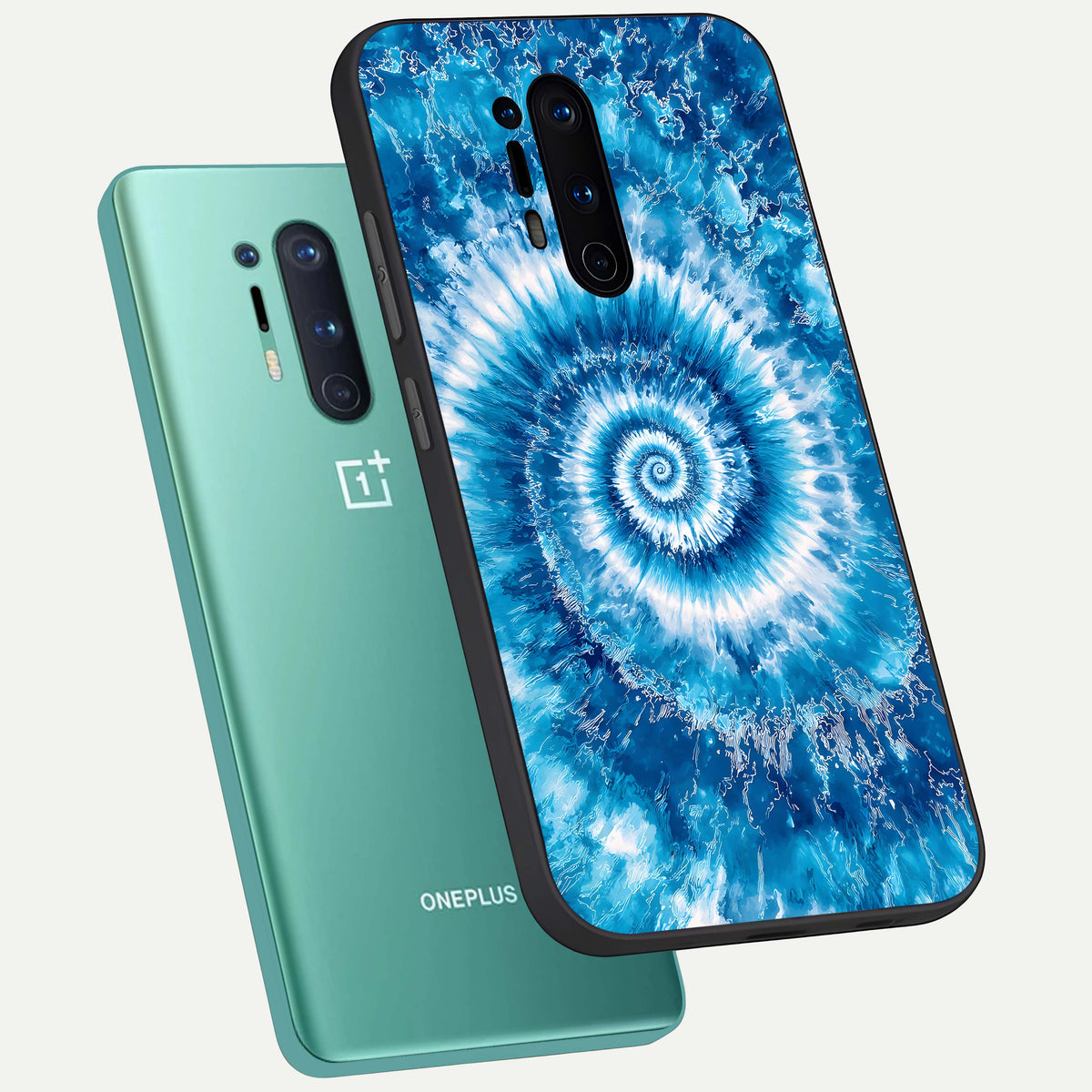  Blue Galaxy Wave phone case For OnePlus 8 Pro showing premium glass back cover with detailed artwork