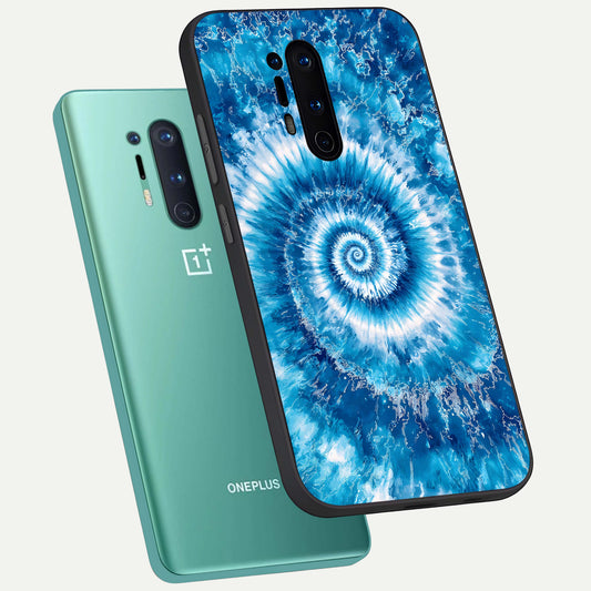  Blue Galaxy Wave phone case For OnePlus 8 Pro showing premium glass back cover with detailed artwork
