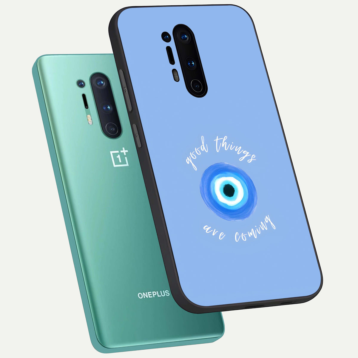  Bright Future Ahead phone case For OnePlus 8 Pro showing premium glass back cover with detailed artwork