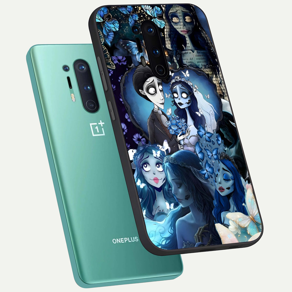  Butterfly Ghost Soul phone case For OnePlus 8 Pro showing premium glass back cover with detailed artwork