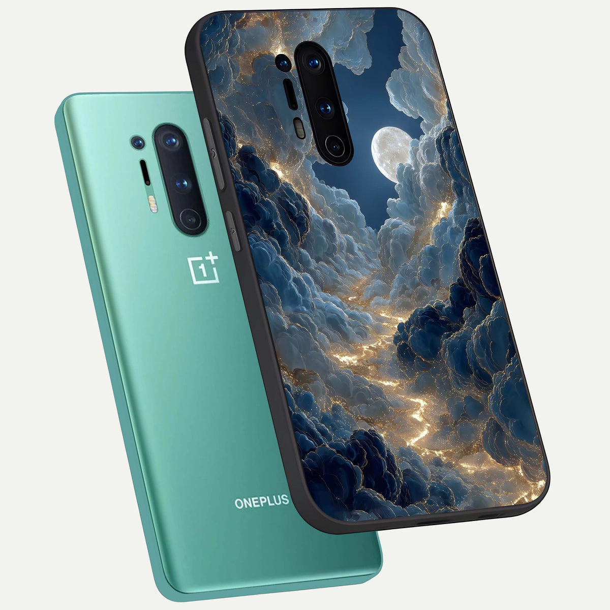  Celestial Cloud Road phone case For OnePlus 8 Pro showing premium glass back cover with detailed artwork
