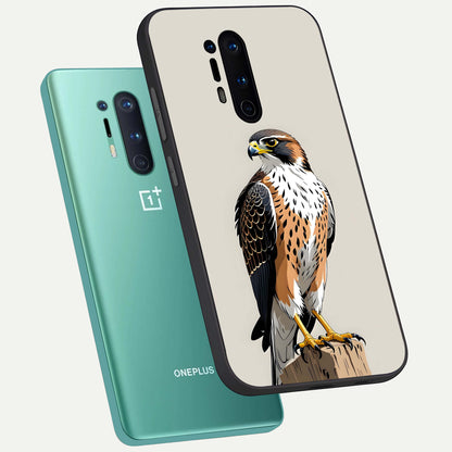  Clever Eagle phone case For OnePlus 8 Pro showing premium glass back cover with detailed artwork