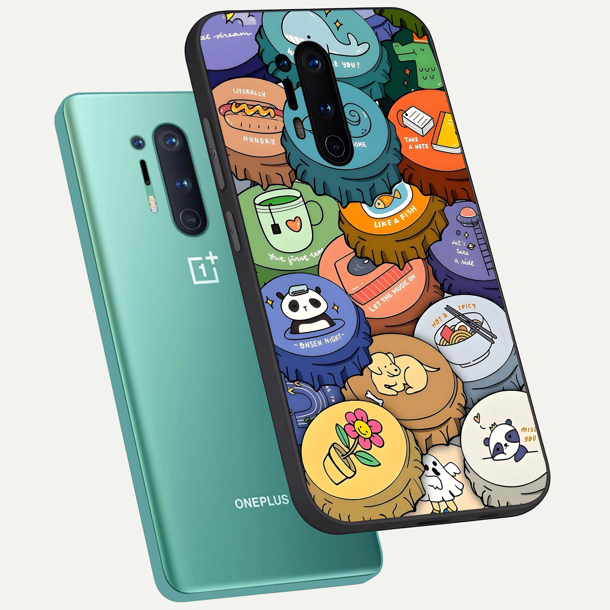  Coins Patterns phone case For OnePlus 8 Pro showing premium glass back cover with detailed artwork