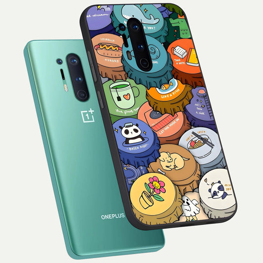  Coins Patterns phone case For OnePlus 8 Pro showing premium glass back cover with detailed artwork