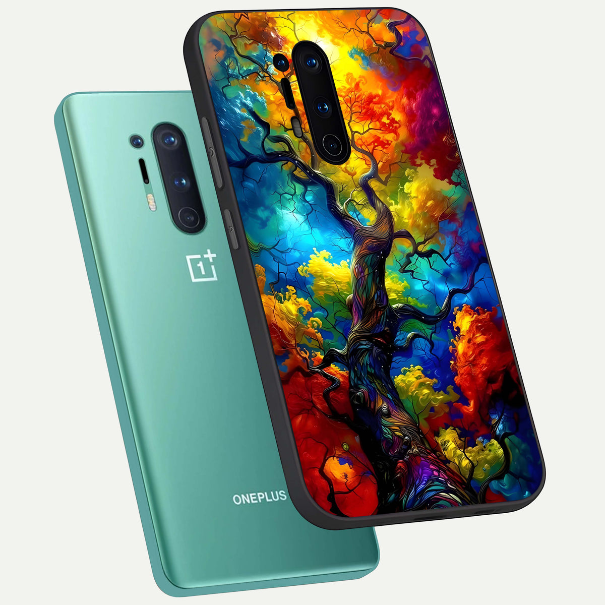  Colorful Soda Bottles phone case For OnePlus 8 Pro showing premium glass back cover with detailed artwork