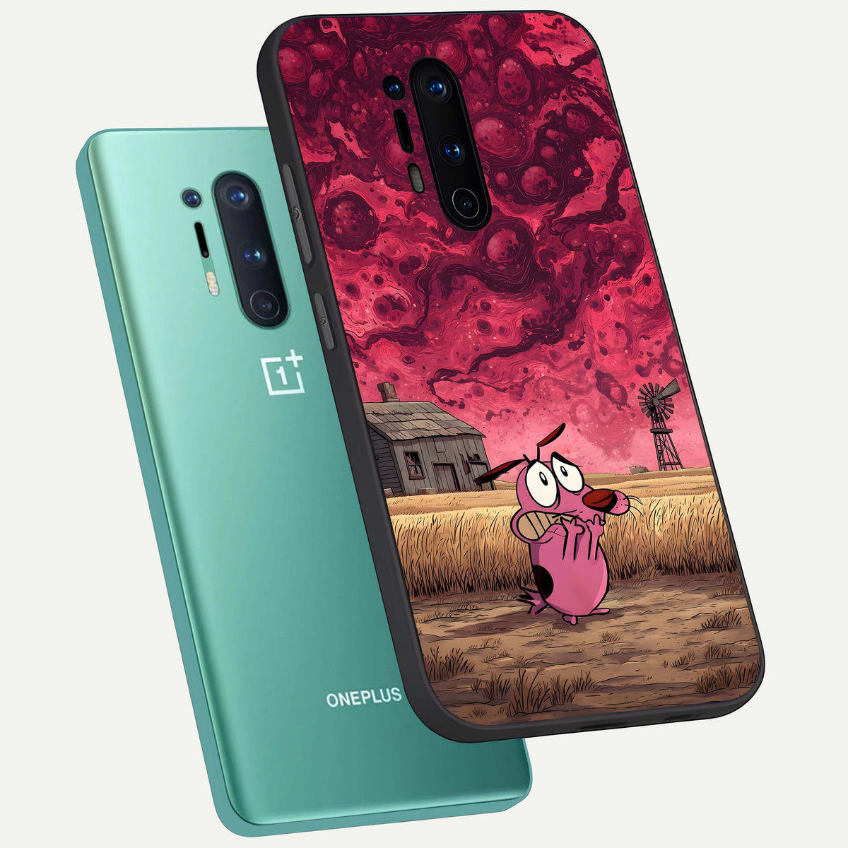  Courage Under Sky phone case For OnePlus 8 Pro showing premium glass back cover with detailed artwork