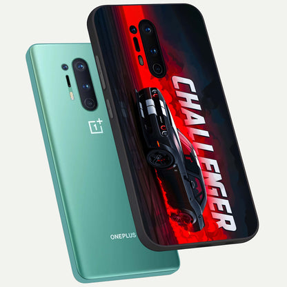  Crimson Challenger Fury phone case For OnePlus 8 Pro showing premium glass back cover with detailed artwork