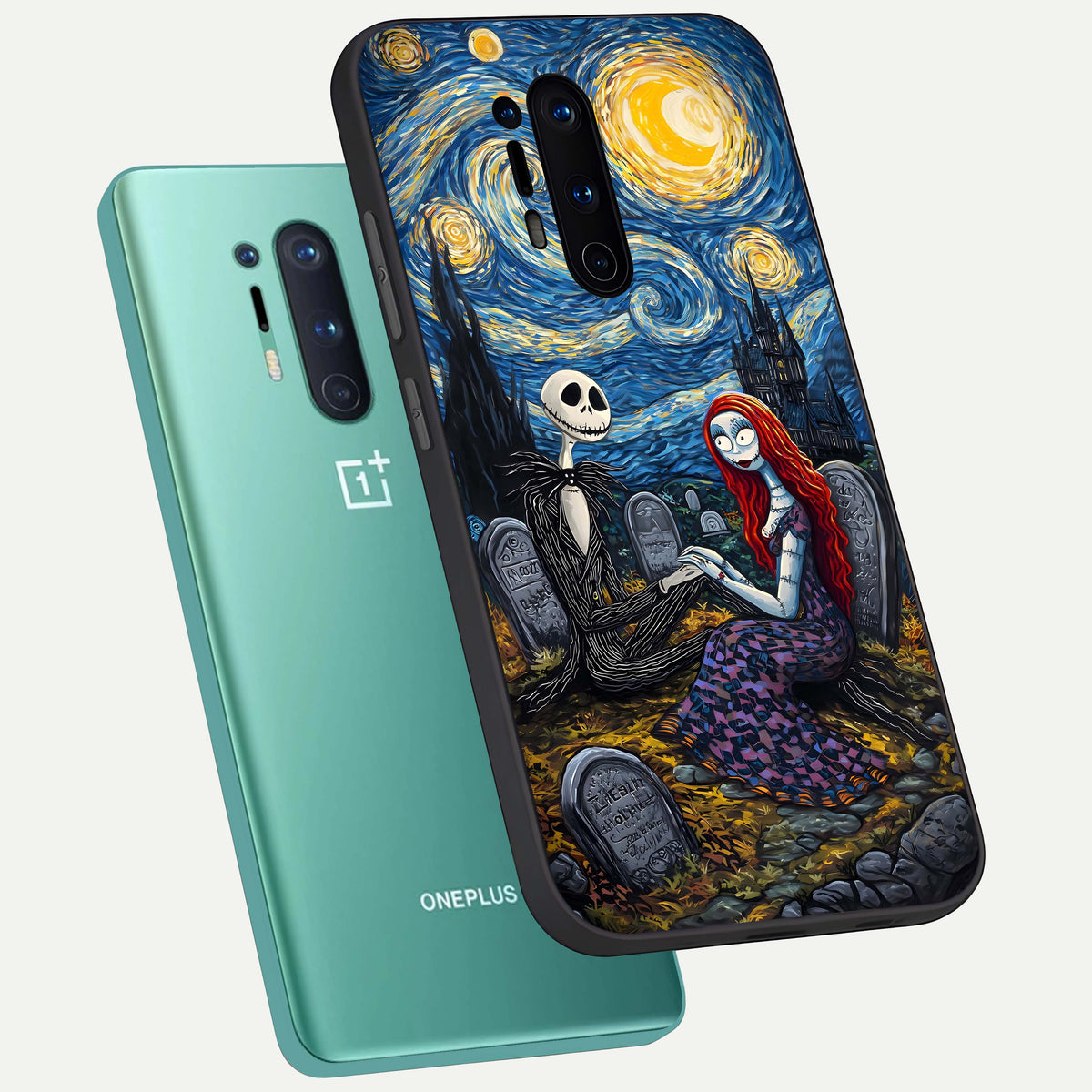  Eternal Night Love phone case For OnePlus 8 Pro showing premium glass back cover with detailed artwork